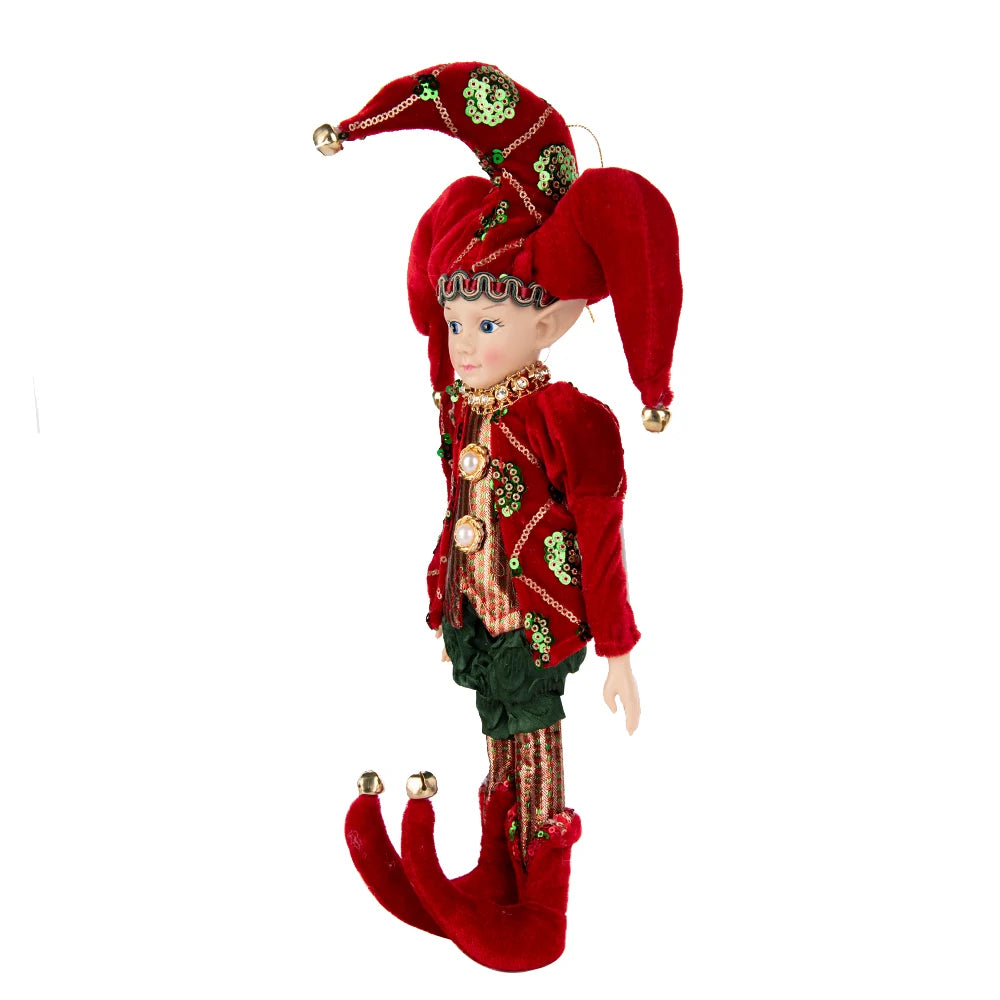 Elf Red Gold Plush Doll Elf Toy Christmas Tree Ornaments New Year Holiday Best Gifts For Kids Navidad Natal adornos de navidad