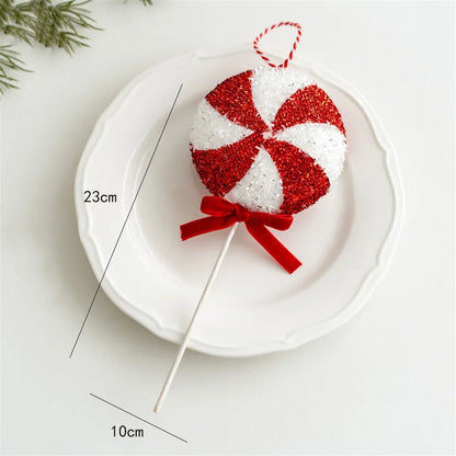 Christmas Large Candy Canes Christmas Tree Lollipop Decoration Ornaments White and Red Decorative for Home Party Decor Xmas Gift