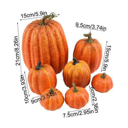 Thanksgiving Artificial Pumpkins Sets Assorted Big and Small Pumpkins Fake Pumpkins Farmhouse Fall Harvest Table Halloween Decor