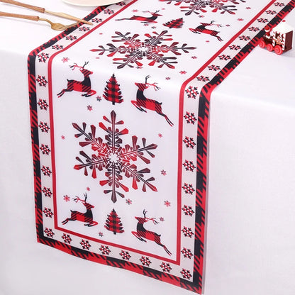 Santa Claus Christmas Table Runner Christmas Decorations For Home 2024 Xmas Table Flag Navidad Noel Gifts New Year Tablecloth