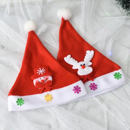 Christmas Hats New Year Santa Claus  Snowman ElK Cap For Kindergarten Home Party  Adult Xmas Gift Decoration