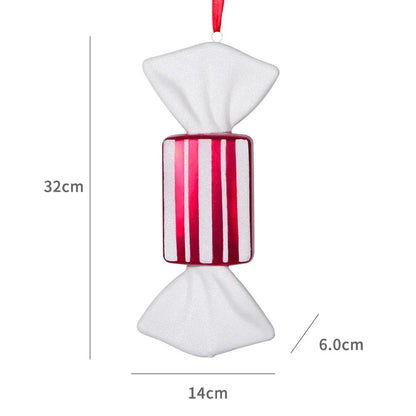 Christmas Large Candy Canes Christmas Tree Lollipop Decoration Ornaments White and Red Decorative for Home Party Decor Xmas Gift