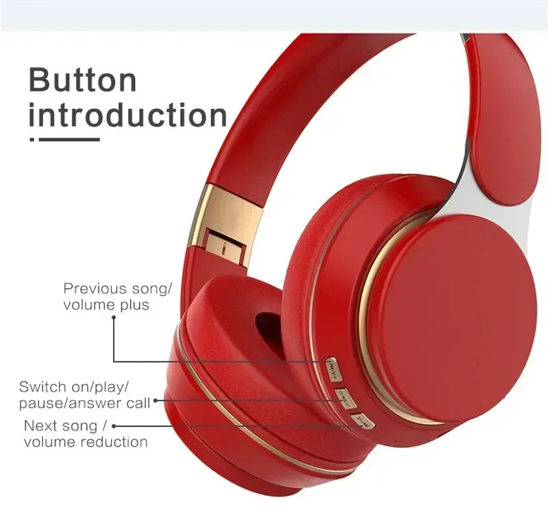 07S Wireless Headphones Earphone Bluetooth+TF HIFI Heavy Bass Headsets Play+3.5mm AUX 3 Modes Foldable Adjustable Stereo Gaming