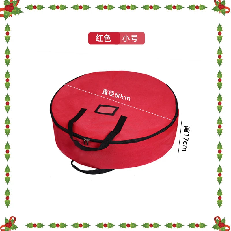 DINYAO Christmas Wreath Storage Bag with Thickened Oxford Cloth Seasonal Holiday Wreath Storage Container with Handle and Zipper