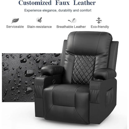 Reclining Sofas Massage Rocker with Heated Modern Ergonomic Lounge