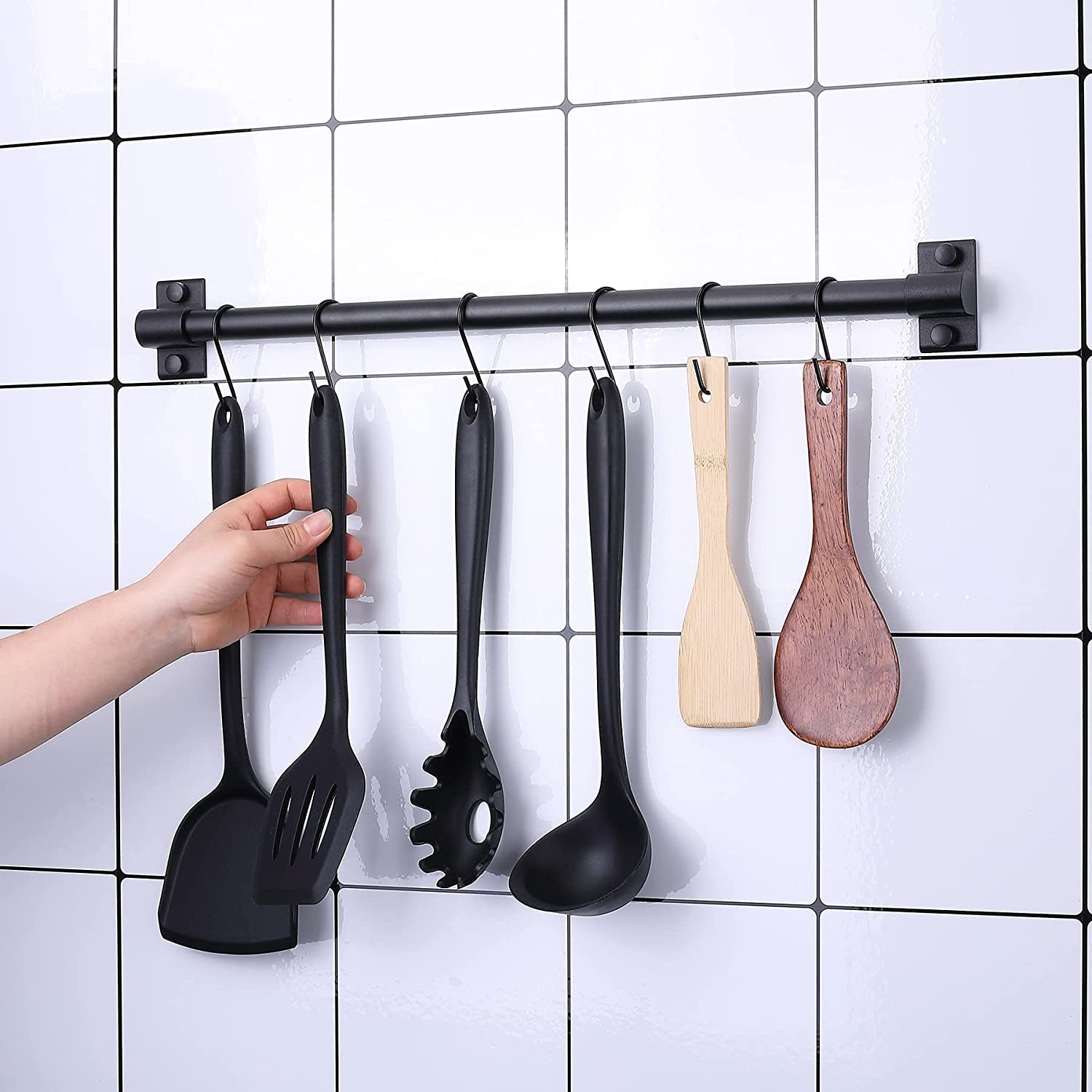 10 Pack Black S Hooks for Hanging Plants, Metal Hooks for Hanging, Small S Hooks for Hanging Heavy Duty, Durable S Shaped Kitchen Hooks for Kitchenware, Pots, Utensils, Clothes, Bags, Towels & Plants