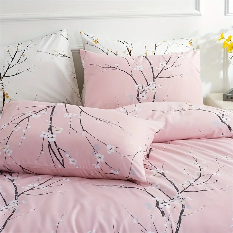 Bedding Setbedding Set Tree Branch Printing Bedding with Pillowcases Soft Lightweight down Alternative Summer Bedding Sets