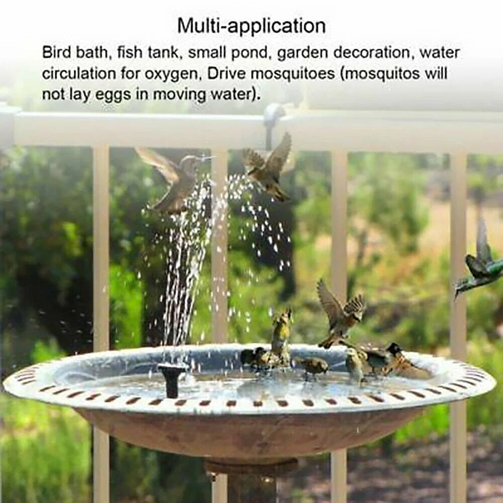 Solar Fountain Pump Floating Solar Panel Bird Baths Water Fountain with 4 Nozzles for Garden Outdoor Water Pool Pond Decor