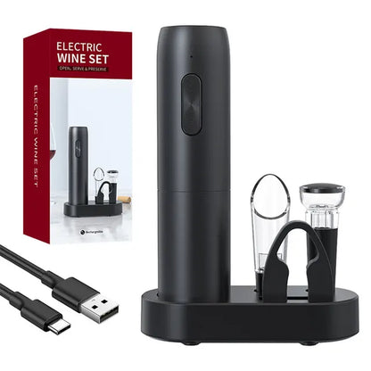 Electric Wine Bottle Opener Automatic Red Wine Corkscrew Rechargeable Wine Opener with Charging Base Wine Tools Kitchen Products