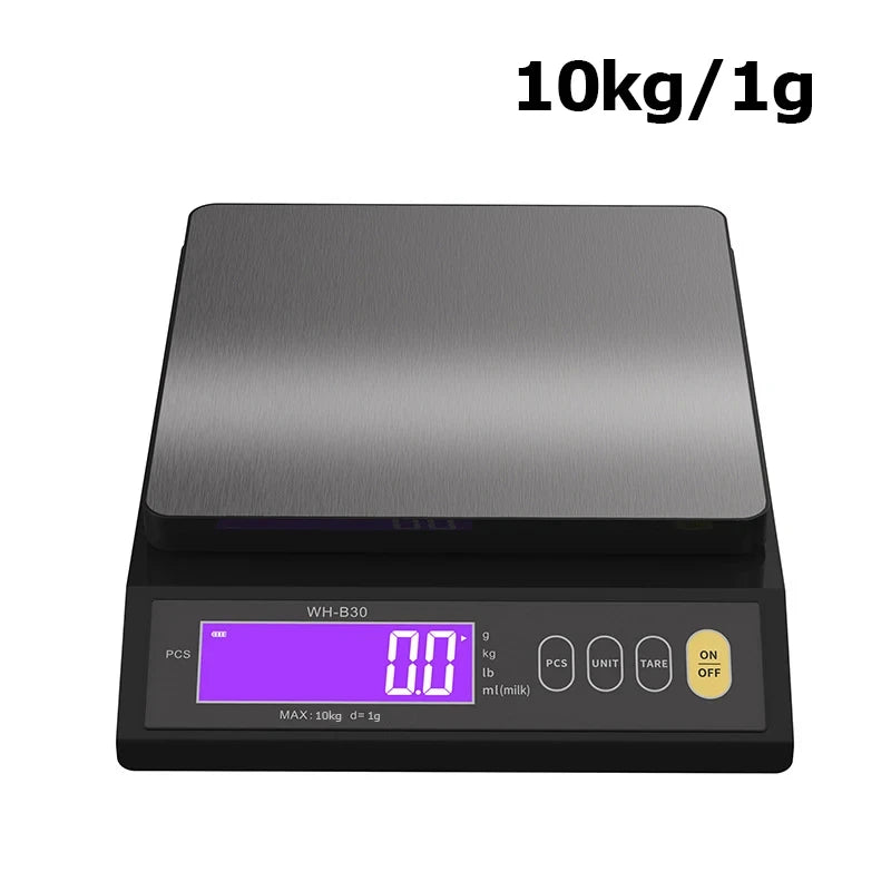 5Kg/0.1G 10Kg/1G Digital Electronic Kitchen Scale LCD Display Fully Waterproof Stainless Steel Measuring Weighing Baking Tool