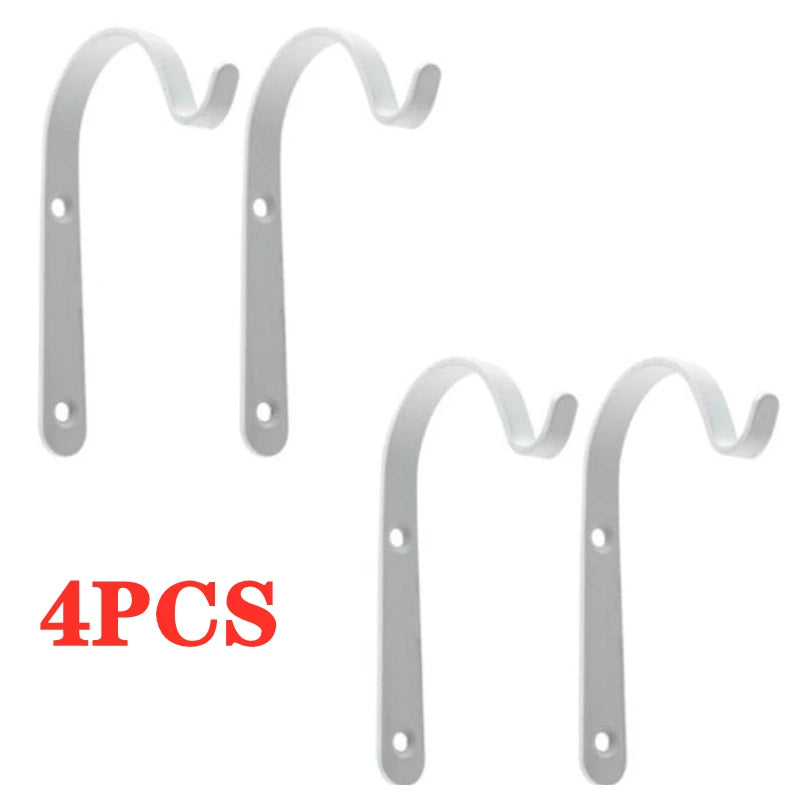 4PCS Nordic Style Bending S Shape Wall Hanging Flower Pot Support Iron Hanger Plants Holder Bracket Hook Balcony Home Decoration