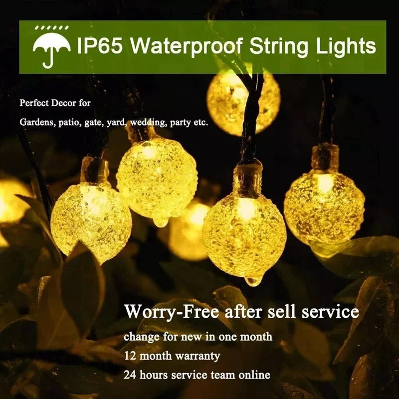 Solar String Lights Outdoor Fairy Light for Garden Decor