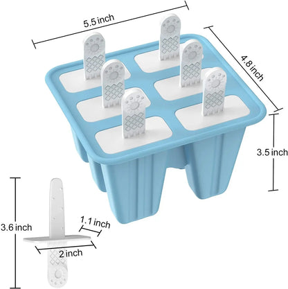 Popsicle Molds 6 Pieces Silicone Ice Pop Molds BPA Free Popsicle Mold Reusable Easy Release Ice Pop Make