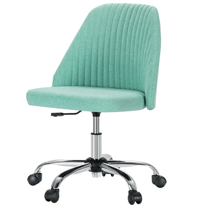 Sweetcrispy plus Armless Office Chair Cute Desk Chair, Modern Fabric Home Office Desk Chairs with Wheels Adjustable Swivel Task Computer Vanity Chair for Small Spaces