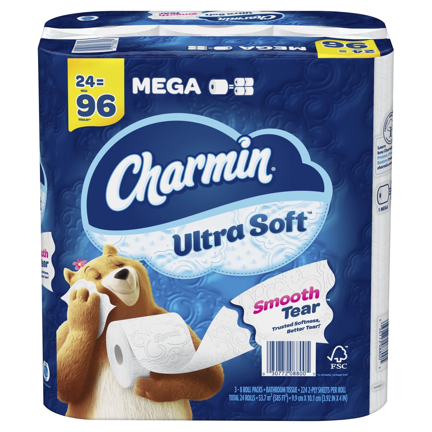 Ultra Soft Toilet Paper 12 Mega Rolls, 224 Sheets per Roll