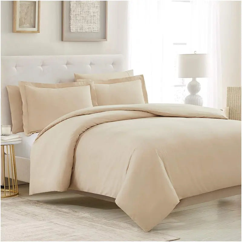 Mellanni Duvet Cover Set - 5-Pc Iconic Collection - Soft, Breathable Microfiber Is Cooling & Machine Washable - Wrinkle, Fade, Stain Resistant