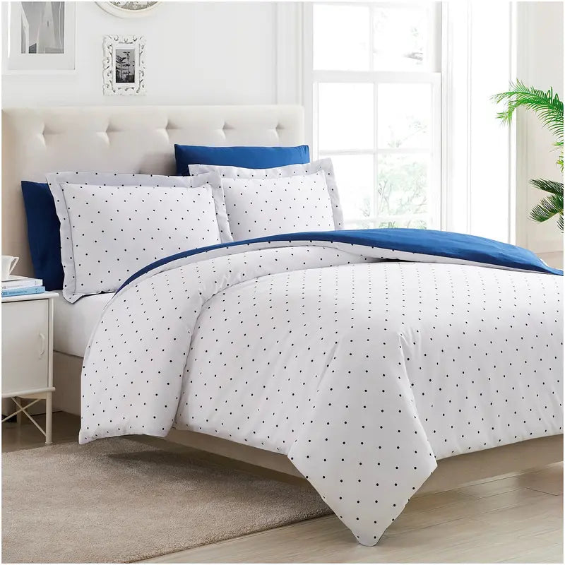 Mellanni Duvet Cover Set - 5-Pc Iconic Collection - Soft, Breathable Microfiber Is Cooling & Machine Washable - Wrinkle, Fade, Stain Resistant