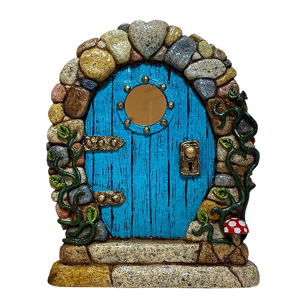 Wood Miniature Fairy Gnome Window Door Elf Home Creative Tree Door Home Children'S Toys Garden Decoration Miniatures