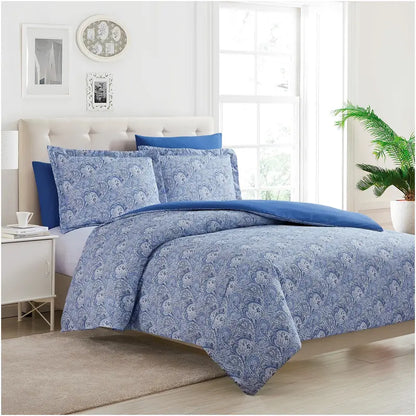 Mellanni Duvet Cover Set - 5-Pc Iconic Collection - Soft, Breathable Microfiber Is Cooling & Machine Washable - Wrinkle, Fade, Stain Resistant