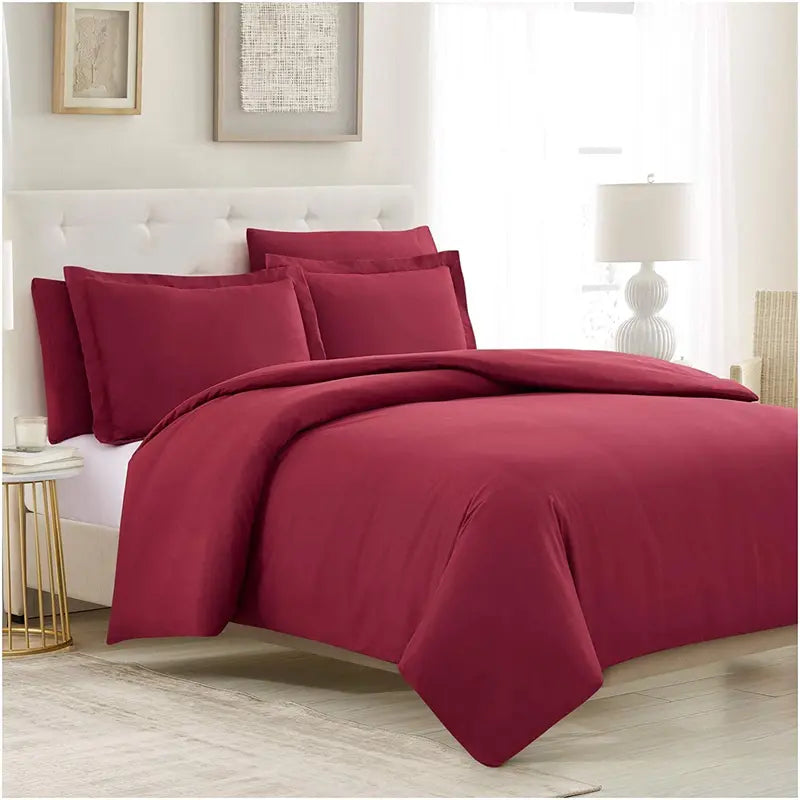 Mellanni Duvet Cover Set - 5-Pc Iconic Collection - Soft, Breathable Microfiber Is Cooling & Machine Washable - Wrinkle, Fade, Stain Resistant